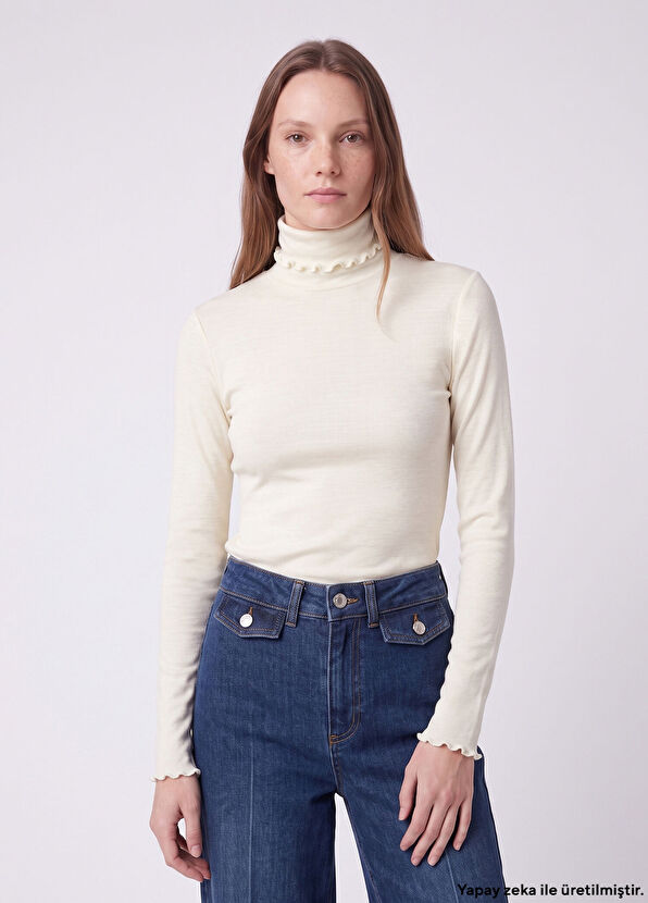Beymen Club Ecru Basic Wool Sweater - 1