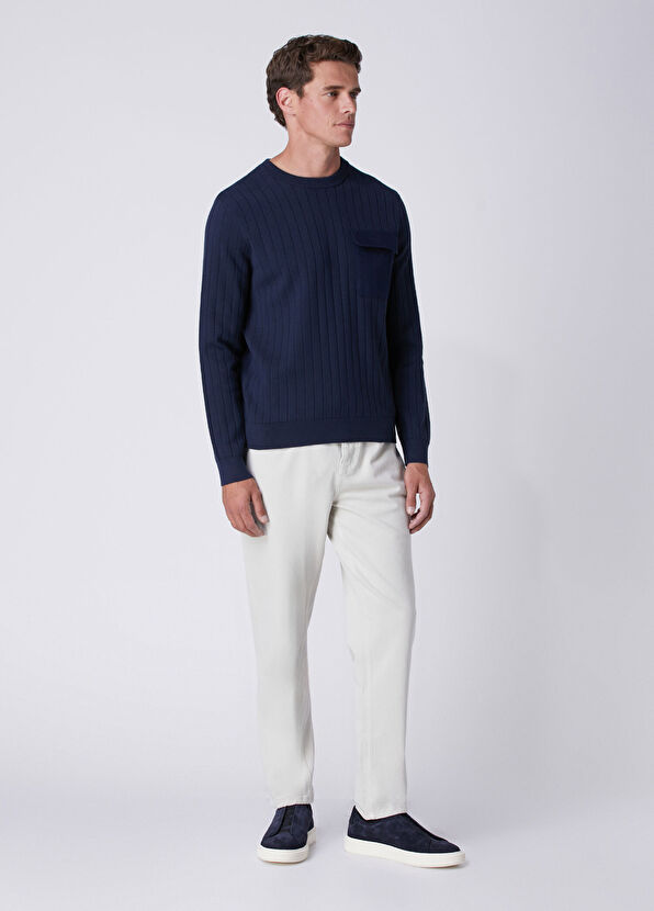 Beymen Club Navy Blue Gabardine Pocket Sweater - 3