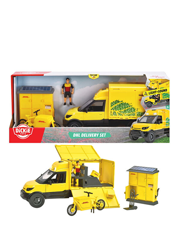Dickie DHL Freight Delivery Vehicle Toy Set - 1