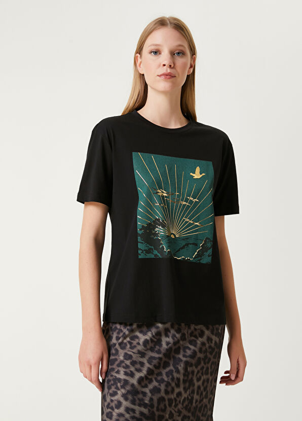 Beymen Club Black Printed T-Shirt - 4