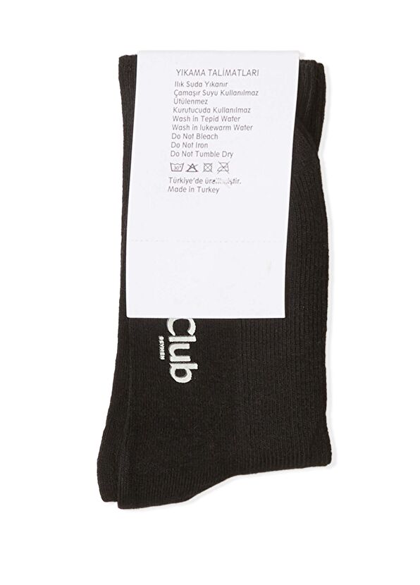 Beymen Club Black Women's Cashmere Blend Bamboo Socket Socks - 2