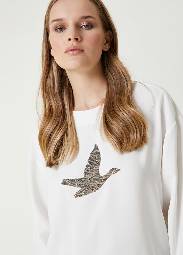 Beymen Club White Logo Embroidered Blouse - 2