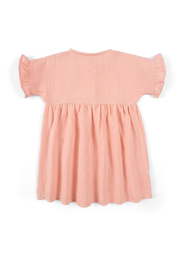 Little Gusto Pembe Organik Pamuk Müslin Kız Çocuk Elbise - 2