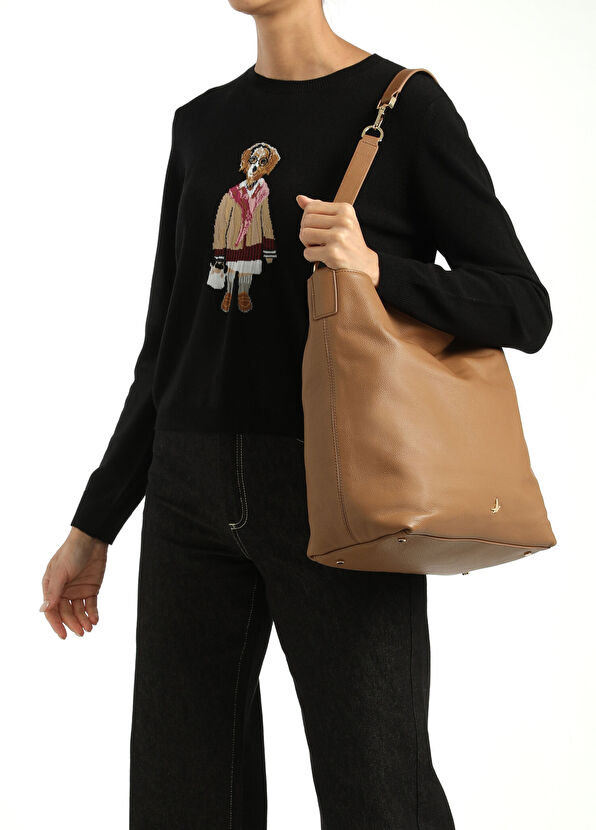 Beymen Club Camel Women's Leather Hobo Shoulder Bag - 2