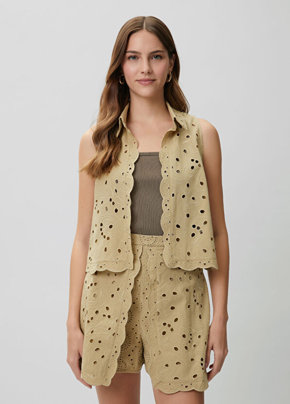 Beymen Club Beige Embroidered Shirt - 4