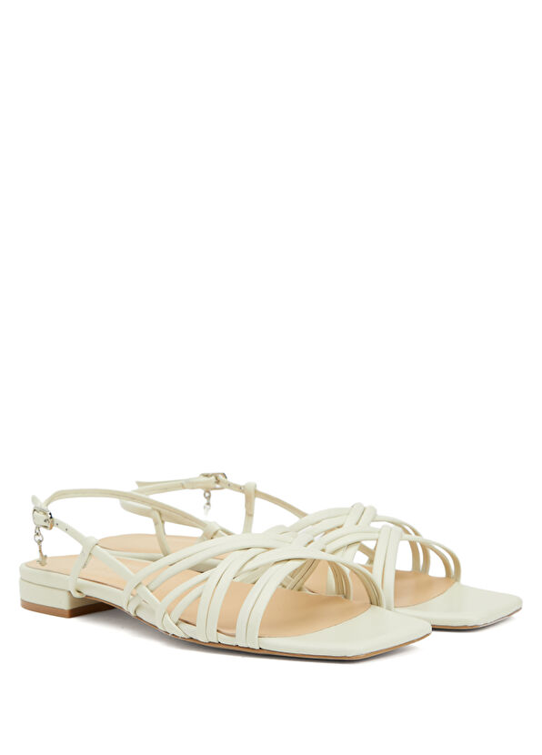 Beymen Club Ekru Kadın Deri Sandalet - 2