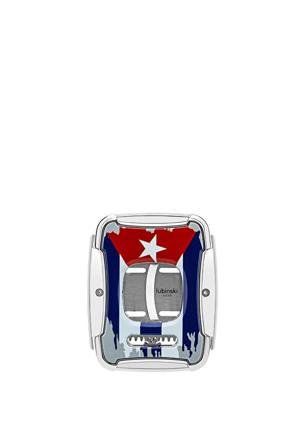Lubinski Küba Bayrak Kılıflı Kare 60Ring Çelik Puro Kesici - 1
