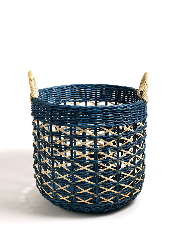 Zsa Zsa Zsu Java Lacivert Rattan Sepet 39 cm - 1