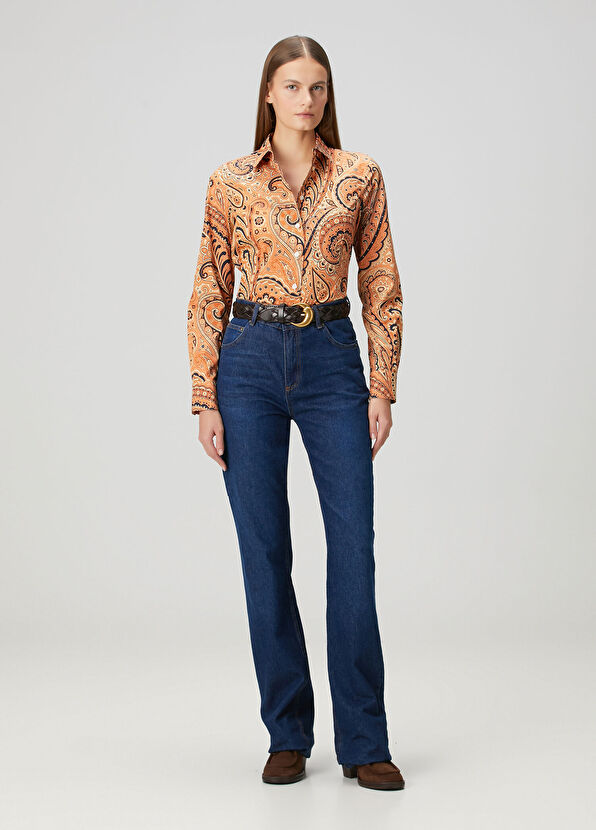 Etro Turuncu Şal Desenli Gömlek - 2