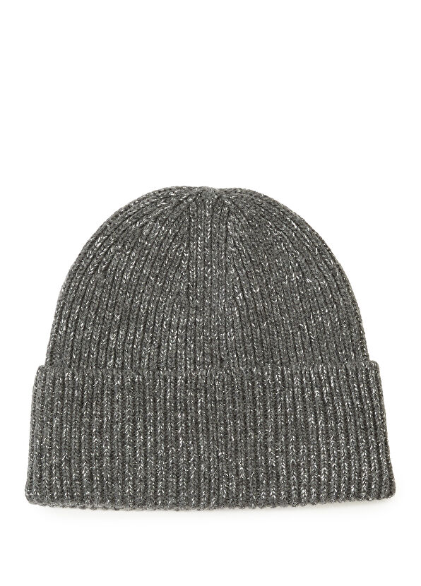 Beymen Club Grey Glitter Women's Wool Knit Beanie - 2