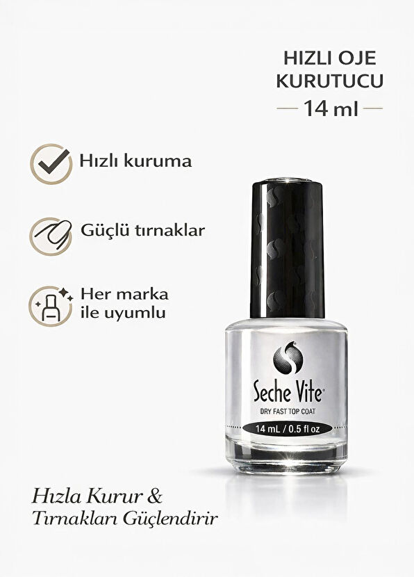Seche Vite Dry Fast Top Coat Hızlı Oje Kurutucu 14 ml - 2