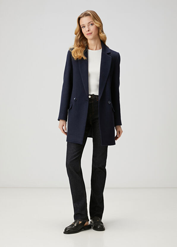 Beymen Club Navy Blue Double-Breasted Coat - 2