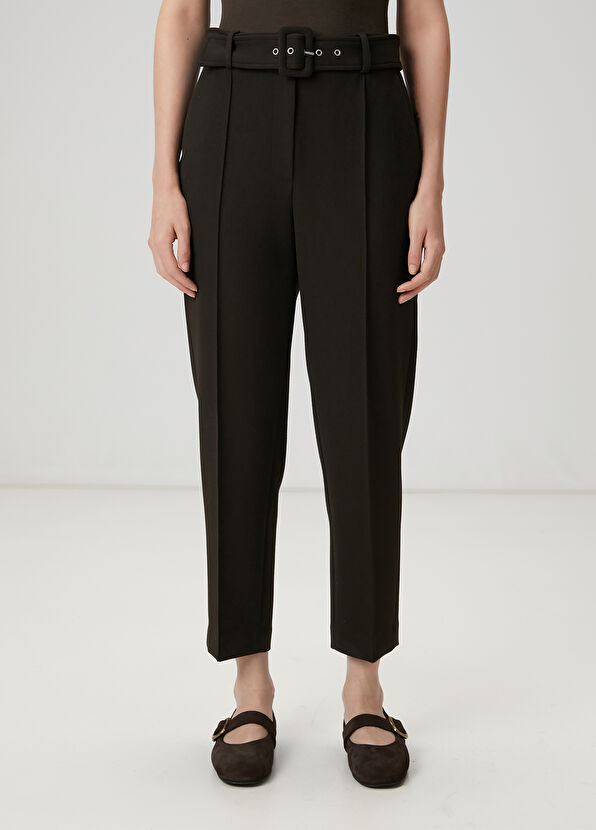 Beymen Club Dark Brown Belted Pants - 3