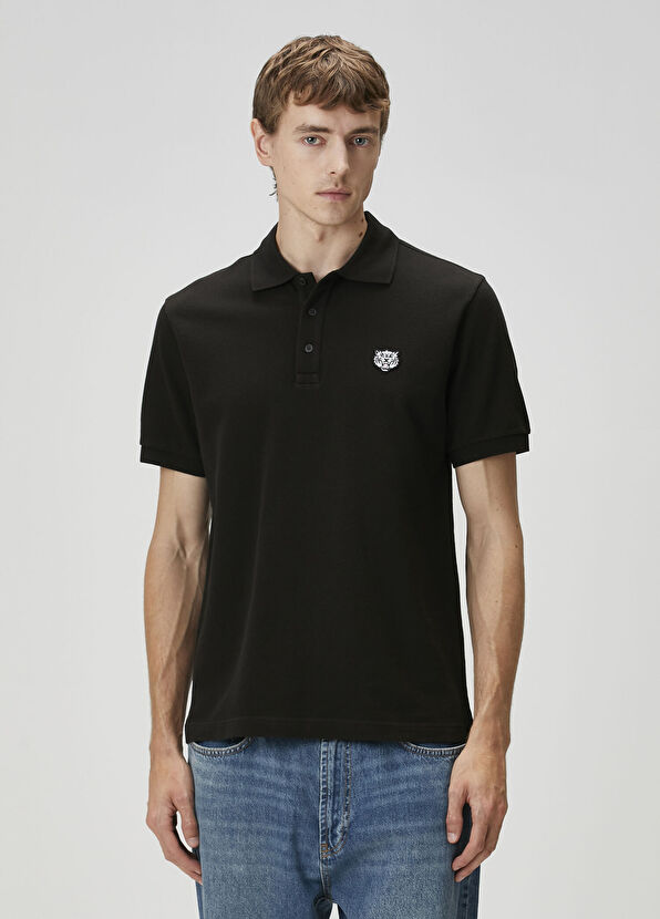 Siyah Polo Yaka T-shirt - Görsel 3