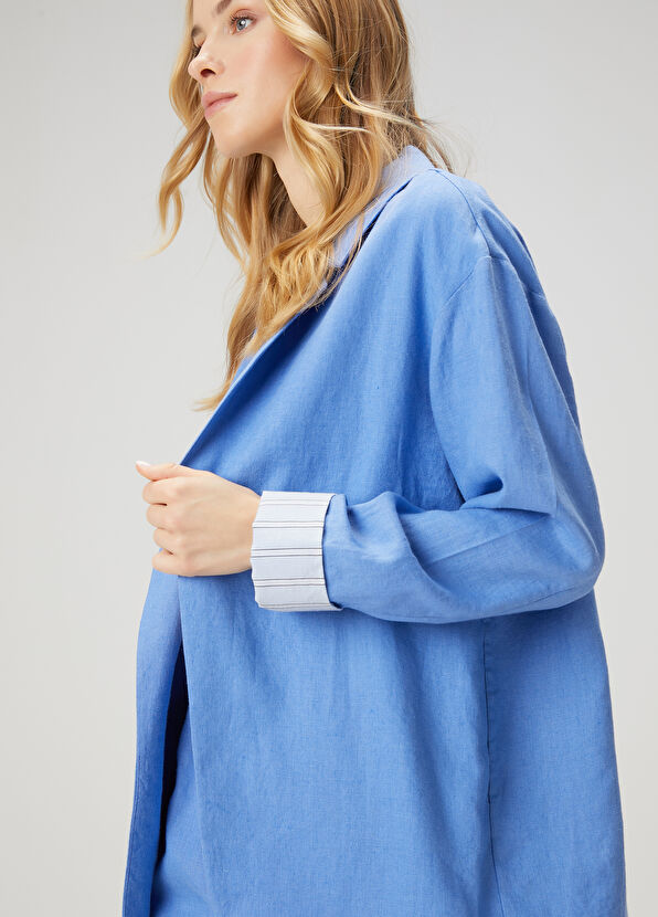 Beymen Club Blue Linen Jacket - 3