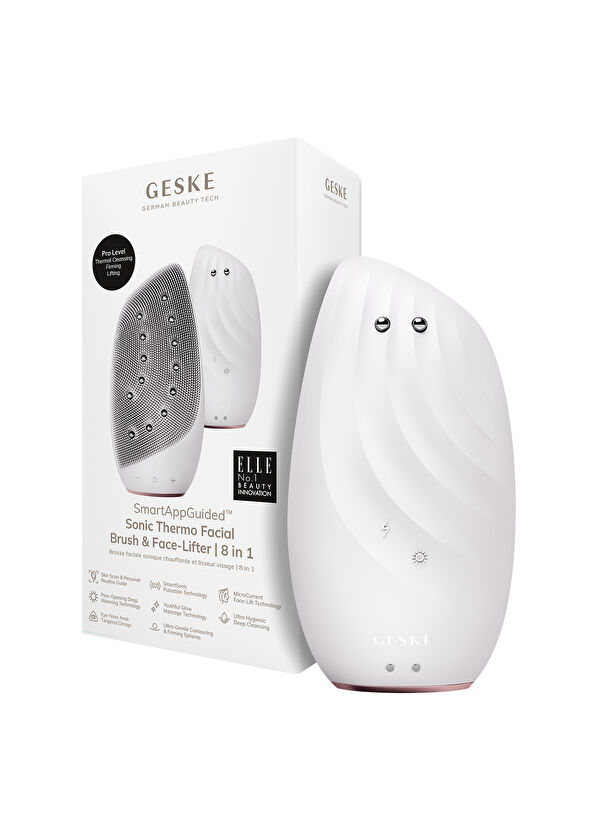 Geske Sonic Thermo Beyaz  8'i 1 Arada Yüz Temizleme Fırçası ve Yüz Gerdirici Cilt Temizleme Cihazı - 2