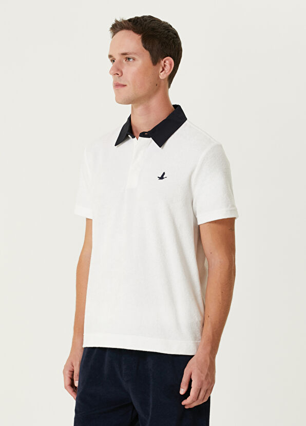 Beymen Club Beyaz Polo Yaka Havlu Dokulu T-shirt - 4