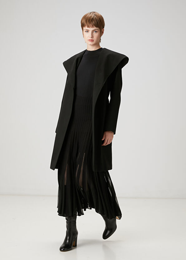 Beymen Club Siyah Kapüşonlu Palto - 2