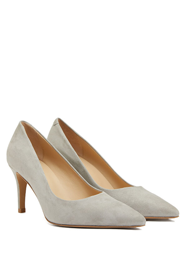 Beymen Club Açık Gri Süet Stiletto - 2