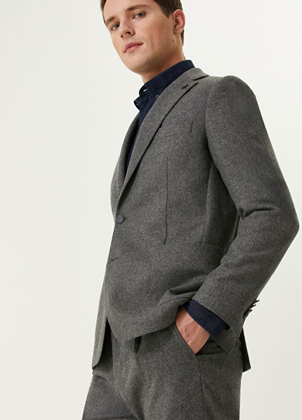 Beymen Club Gray Wool Coat - 2