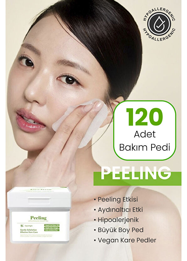 Dermal Elma Özlü Gözenek Temizleyici Aydınlatıcı Peeling Tonik 80'li Toner Pedi  - 2