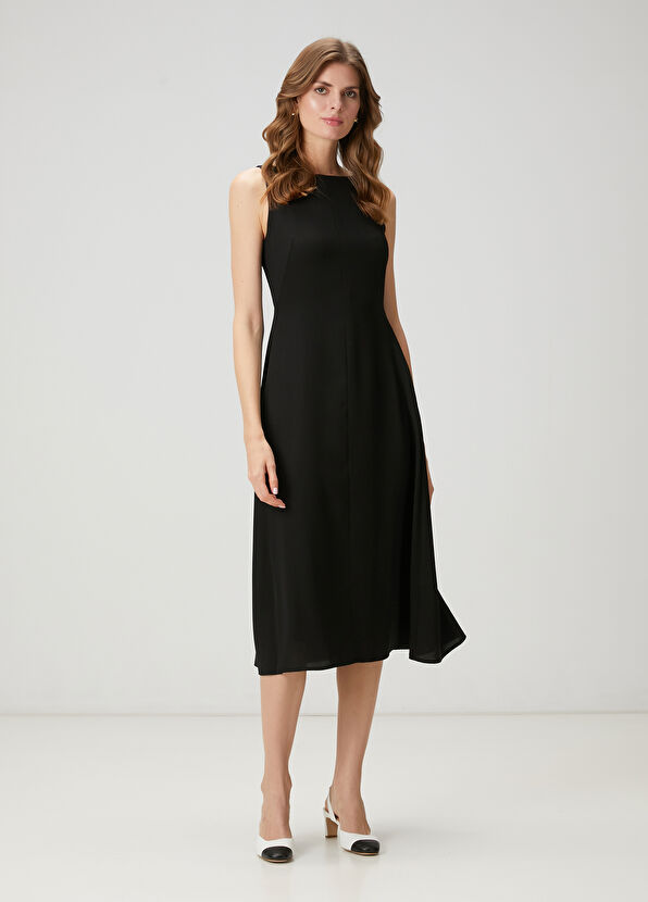 Beymen Club Black Midi Crepe Dress - 1