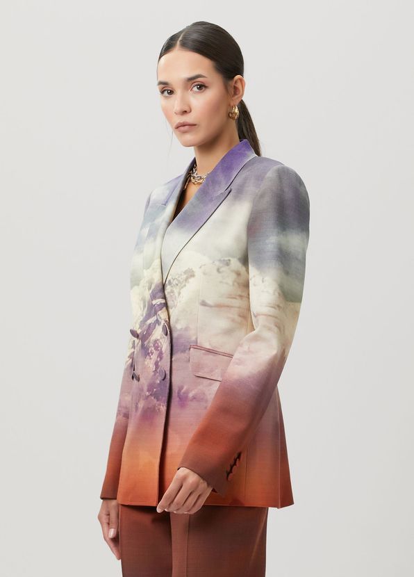 Gabriela Hearst Baskılı Kruvaze Yün Blazer - 1