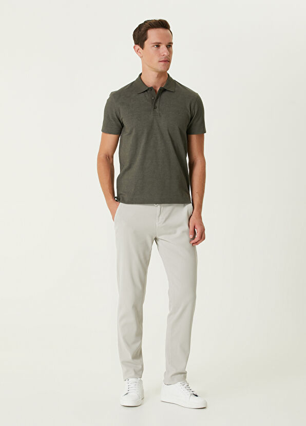 Beymen Club Slim Fit Khaki Camouflage Textured Polo T-shirt - 3