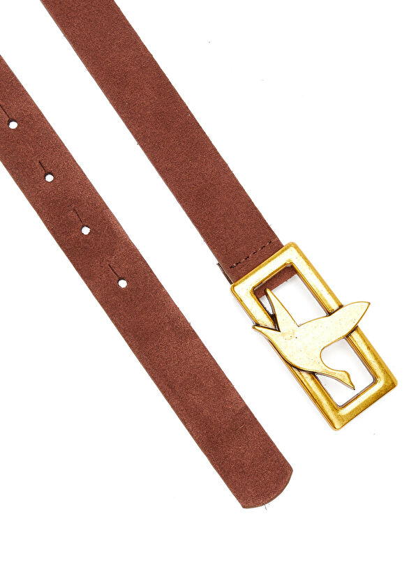 Beymen Club Bordo Logo Detaylı Kadın Deri Kemer - 2