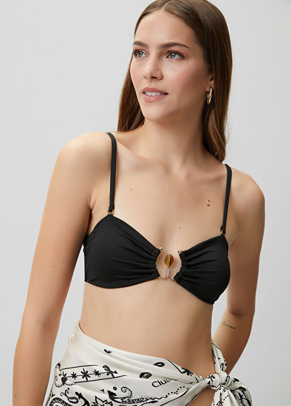 Beymen Club Siyah C Metal Tokalı Bikini Üstü - 1