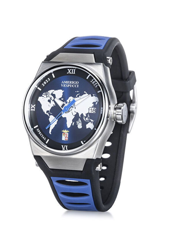 Locman Italy Amerigo Vespucci Mare Mavi Silikon Erkek Kol Saati - 2