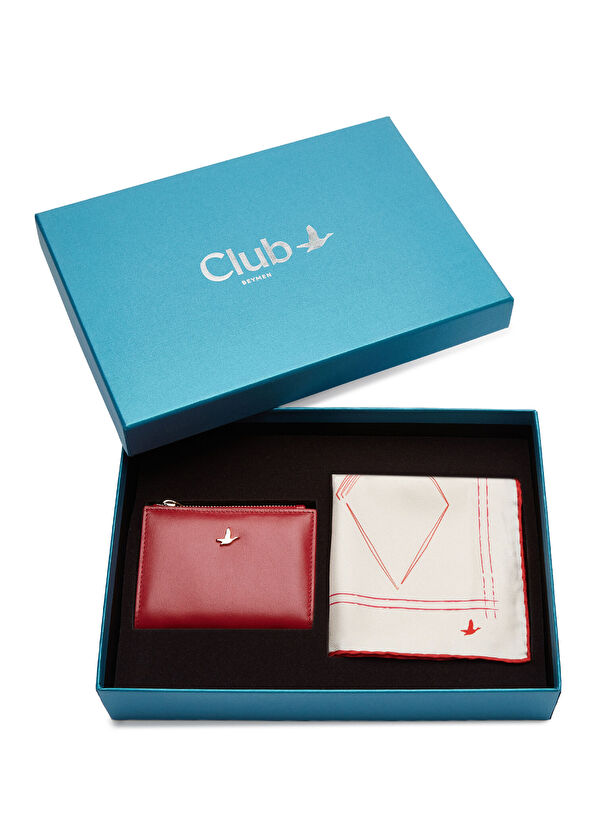 Beymen Club Premium Red Wallet Scarf Set - 1