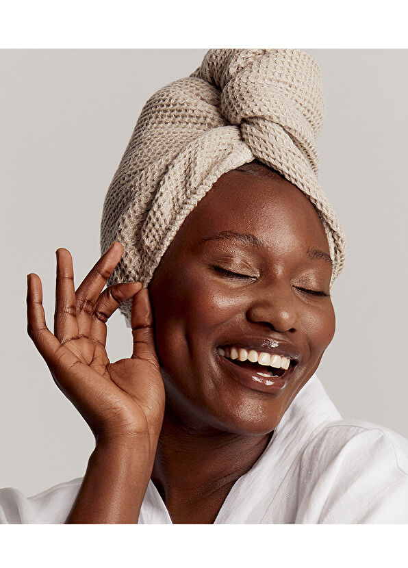 Glov 100% Linen Hair Wrap Brown - 2