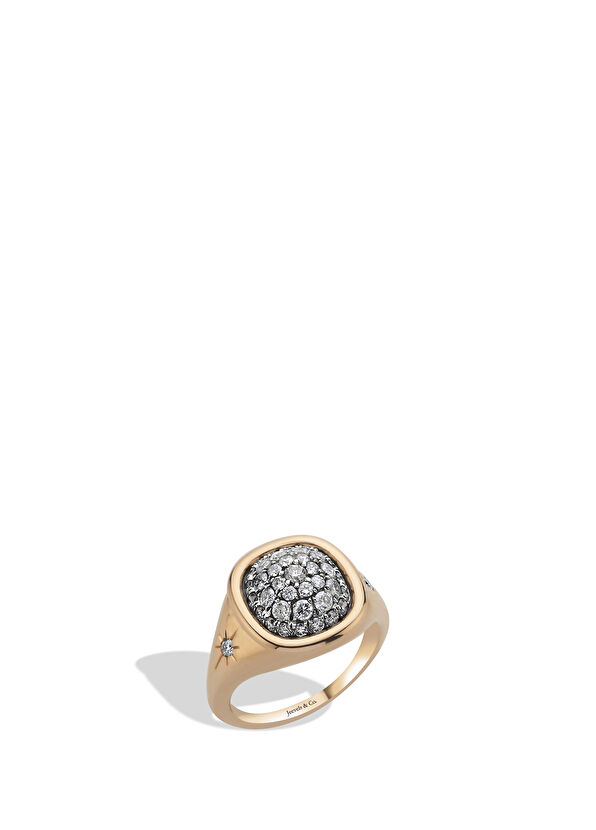 Jeevels & Co 18K Rose Gold Women's Ring with Oval Diamonds - 1