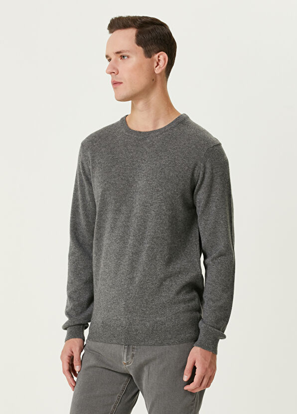 Beymen Club Grey Melange Cashmere Sweater - 4