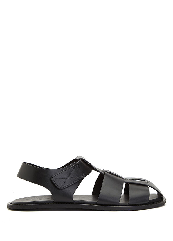 Beymen Club Fisherman Black Men's Leather Sandals - 1