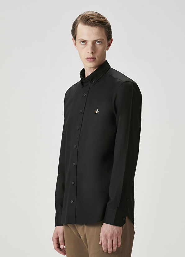 Beymen Club Slim Fit Black Oxford Shirt - 4