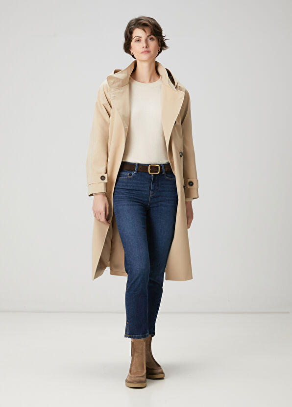 Beymen Club Beige Hooded Trench Coat - 1