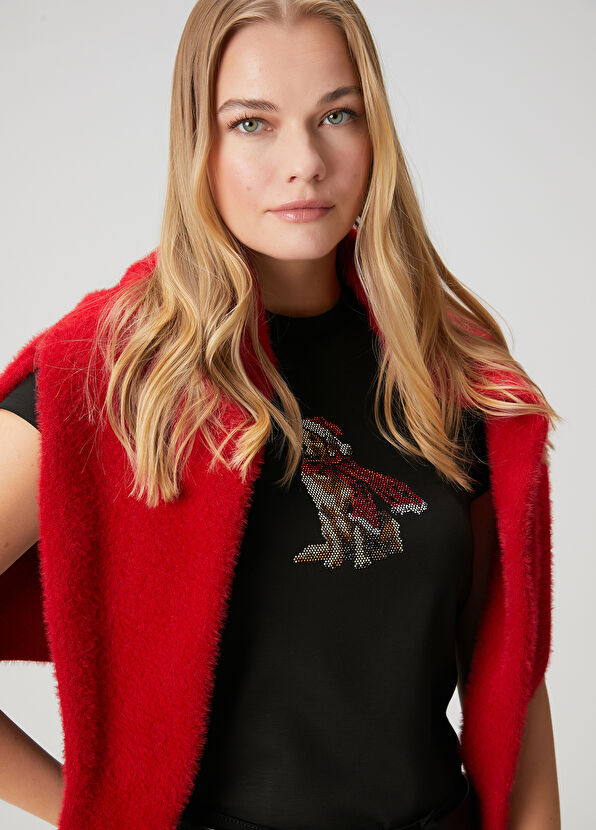 Beymen Club Siyah Hotfix Köpek Detaylı T-shirt - 2