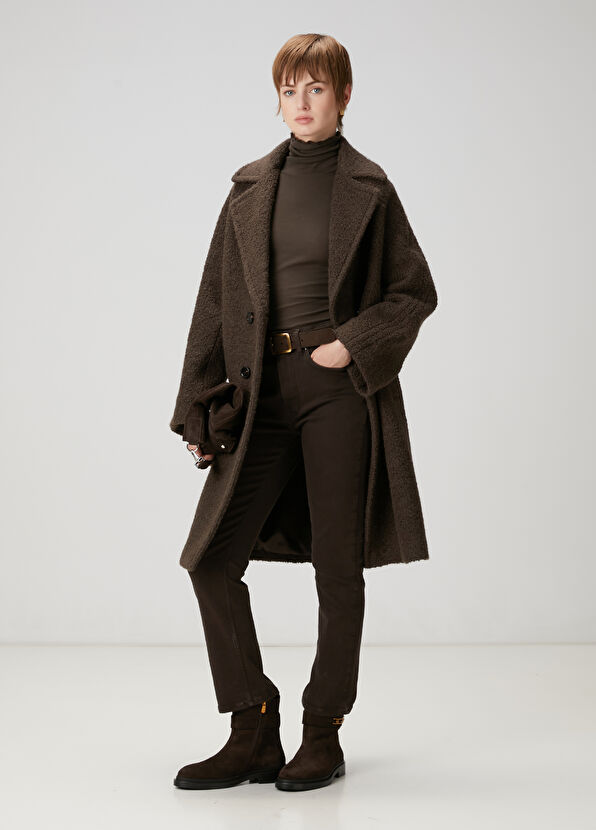 Beymen Club Brown Basic Wool T-Shirt - 2