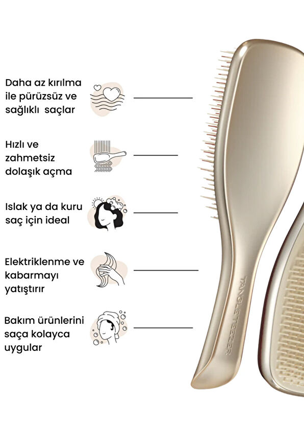 Tangle Teezer The Ultimate Detangler Chrome Champagne Gold Hairbrush - 2