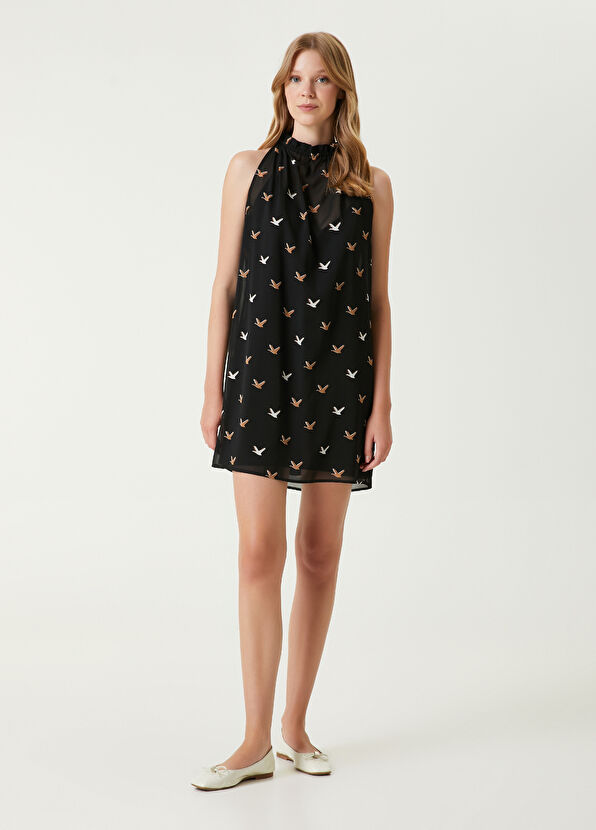 Beymen Club Siyah Logo Desenli Mini Elbise - 1