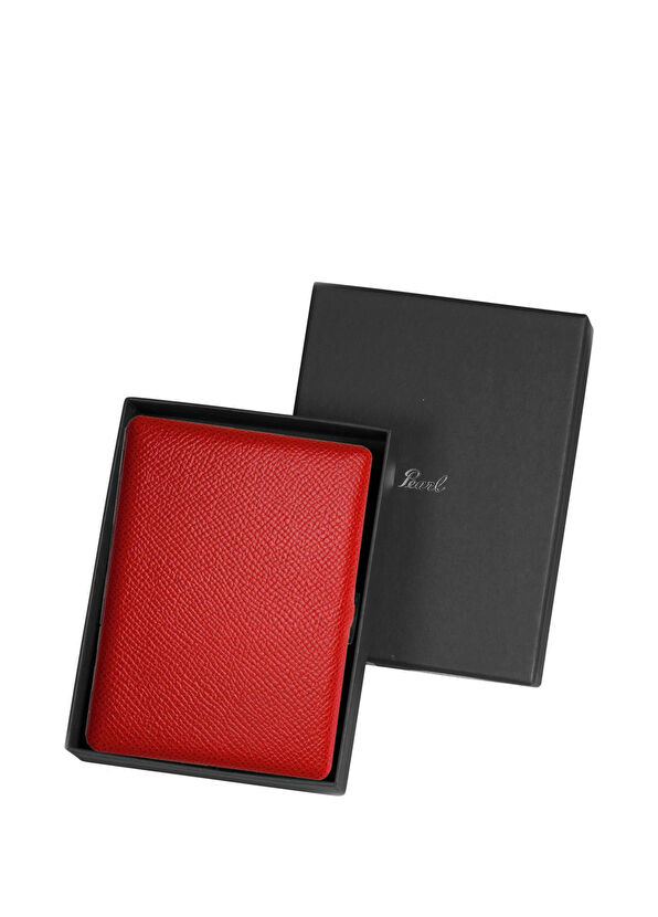 Pearl Japan Cosmos Noblesse Red 9-pack Long Leather Cigarette Case - 2