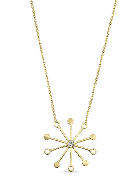 Orena Jewelry Sun Pırlantalı 14 Ayar Altın Kadın Kolye - 1