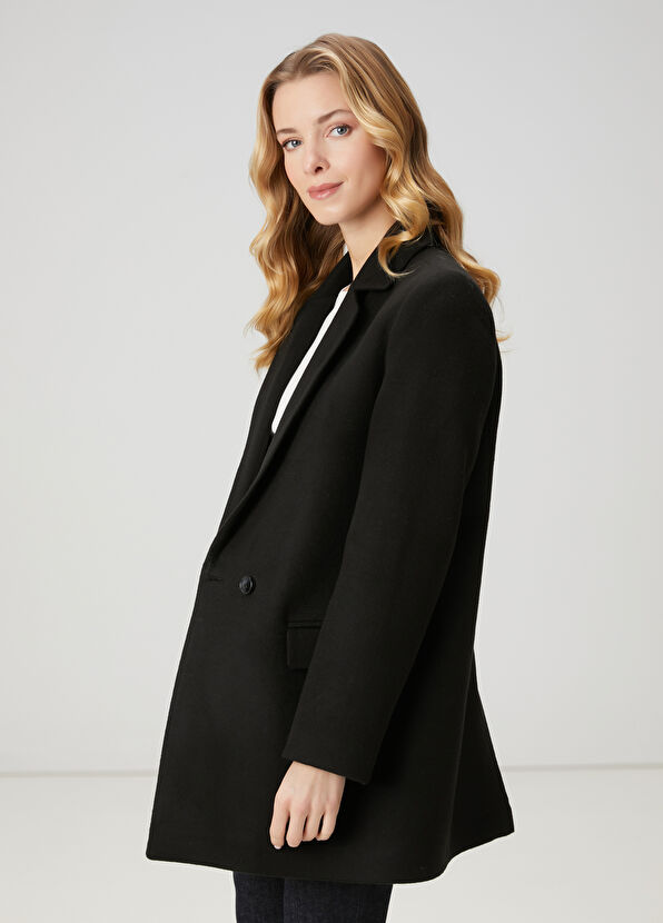 Beymen Club Black Double-Breasted Coat - 1