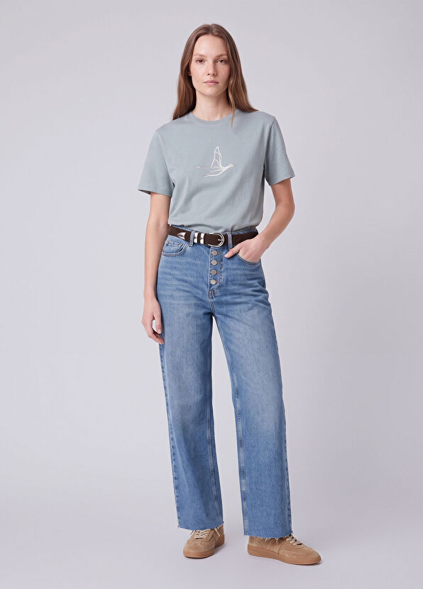 Beymen Club Mint Stone Goose Logo Printed T-Shirt - 2