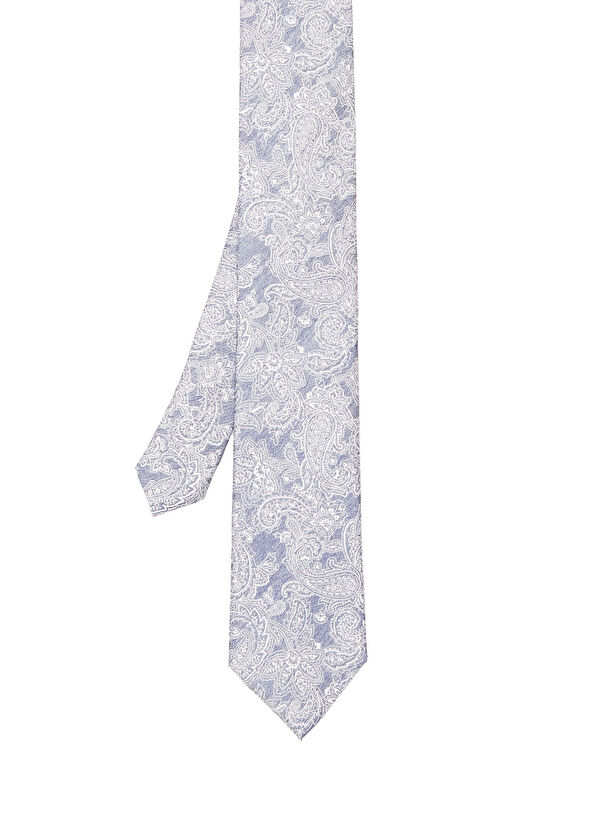 Beymen Club Navy Blue Shawl Pattern Silk Tie - 1