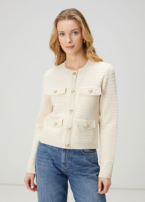 Beymen Club Kırık Beyaz Triko Ceket - 4