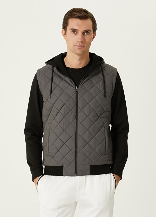 Black Hooded Double Sided Jersey Vest Beymen Club Black Hooded Double Sided Jersey Vest - 2