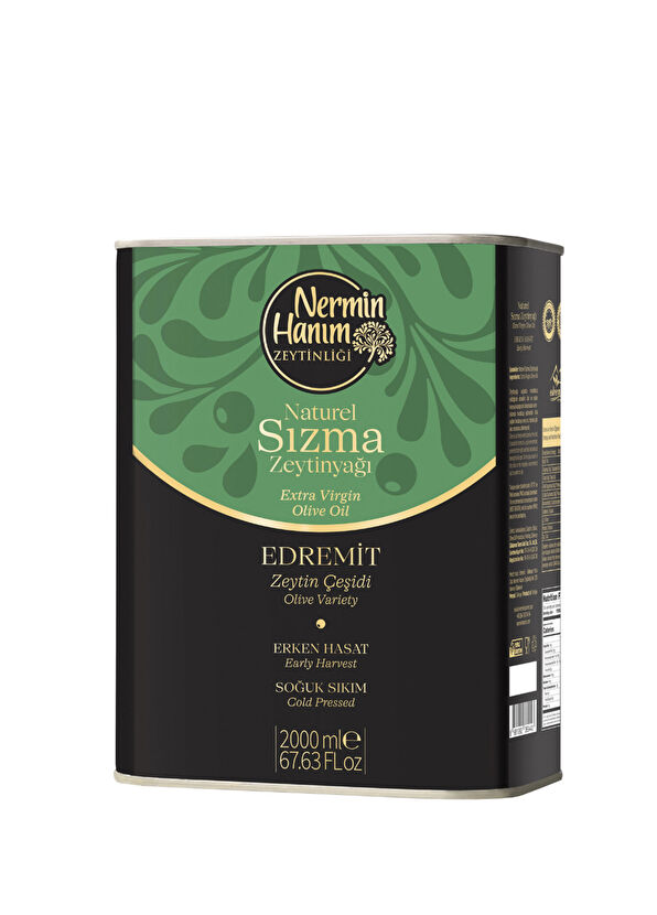 Nermin Hanım Zeytinliği Edremit Erken Hasat Naturel Soğuk Sıkım Zeytinyağı 2 lt - 1
